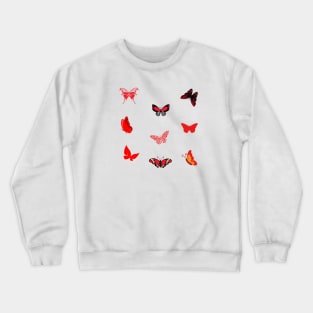 Red butterfly Crewneck Sweatshirt